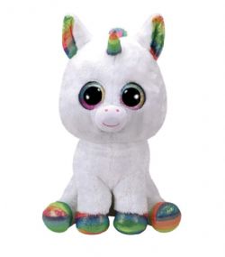 PELUCHE TY BEANIE BOOS - PIXY LICORNE BLANCHE LARGE 16